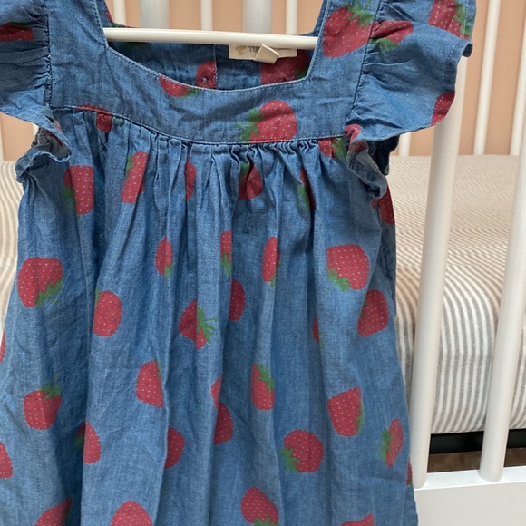 Tucker + Tate Chambray Ruffle Sleeveless Dress with Strawberries - Picture 2 of 5